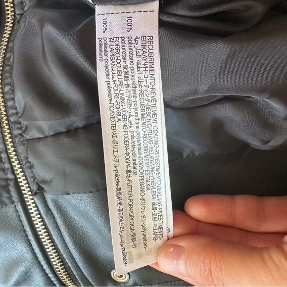 NWT ZARA Black 2 in 1 Faux Leather Snap Jacket Zip Crop Length Sz xs - Picture 14 of 16